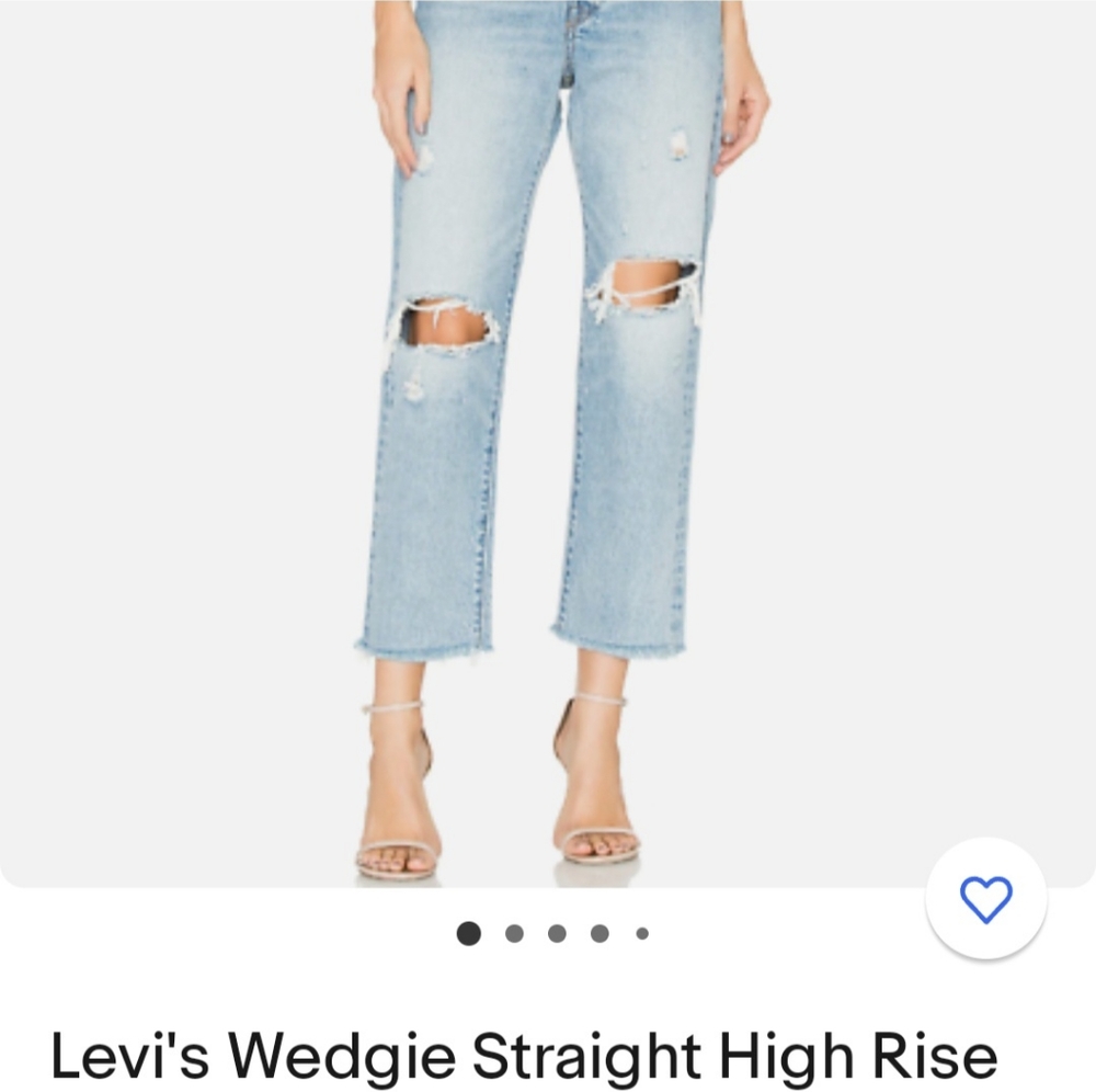 Levis Wedgie high rise distressed jeans